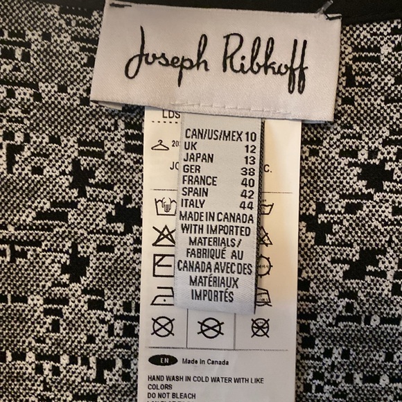 Joseph Ribkoff Womens Black White Open Front Cardigan Sweater topper Size 10 - Picture 3 of 4